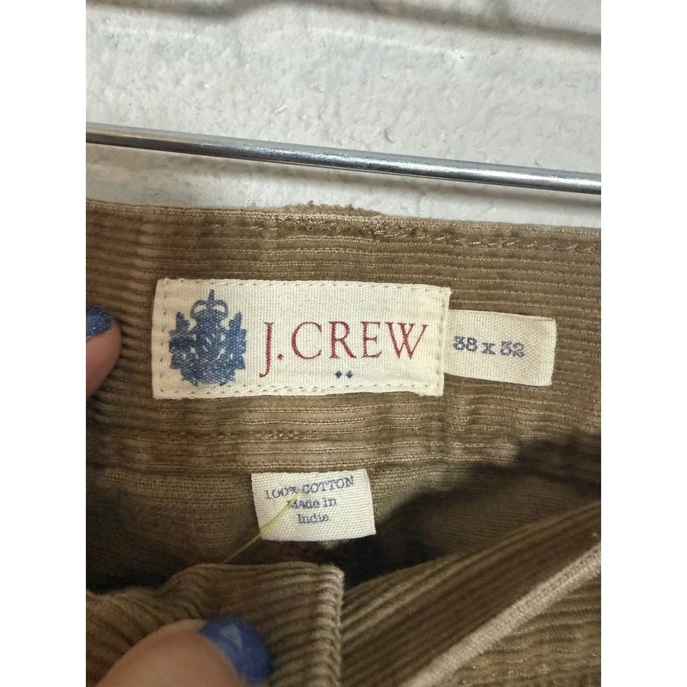 J. Crew Men's 38x32 Tan Corduroy‎ Straight Leg Pants 100% Cotton
